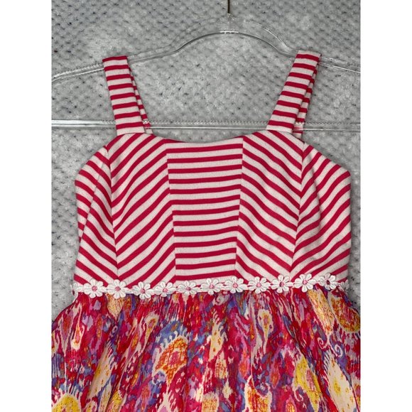 Speechless Dress Youth Girls 7 Pink Striped Paisley Hi Lo Hem Fit Flare - Picture 3 of 10